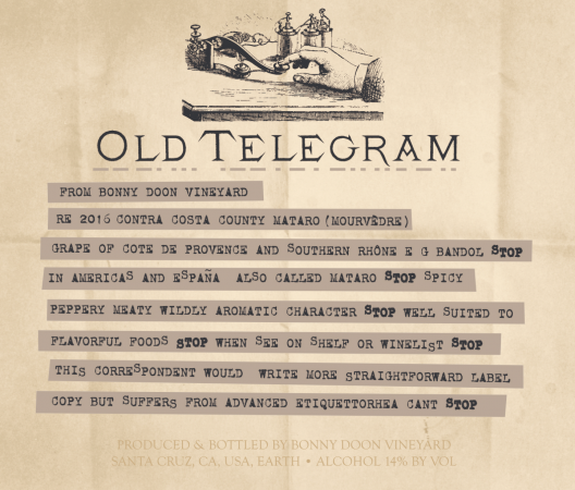 Old Telegram label