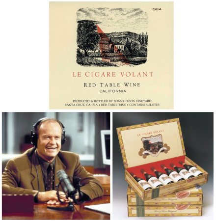 1984 Le Cigare Volant label, Kelsey Grammer as “Frasier,” Cigare box