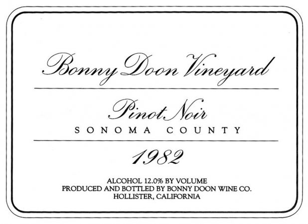 1982 Pinot Noir Label